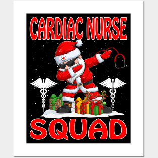 Christmas Cardiac Nurse Squad Reindeer Pajama Dabing Santa Posters and Art